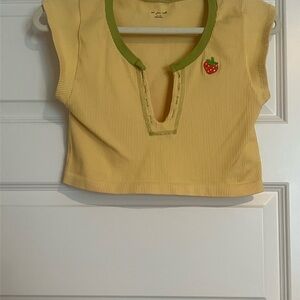 Out From Under Urban Outfitters Go For Gold Seamless Top in Yellow and Green